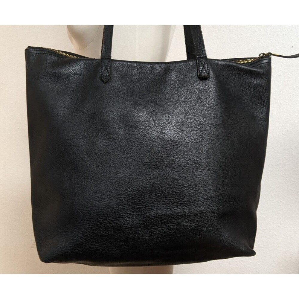 MADEWELL The Transport Satchel Large Black Leather Tote with Front Pockets - Picture 5 of 16